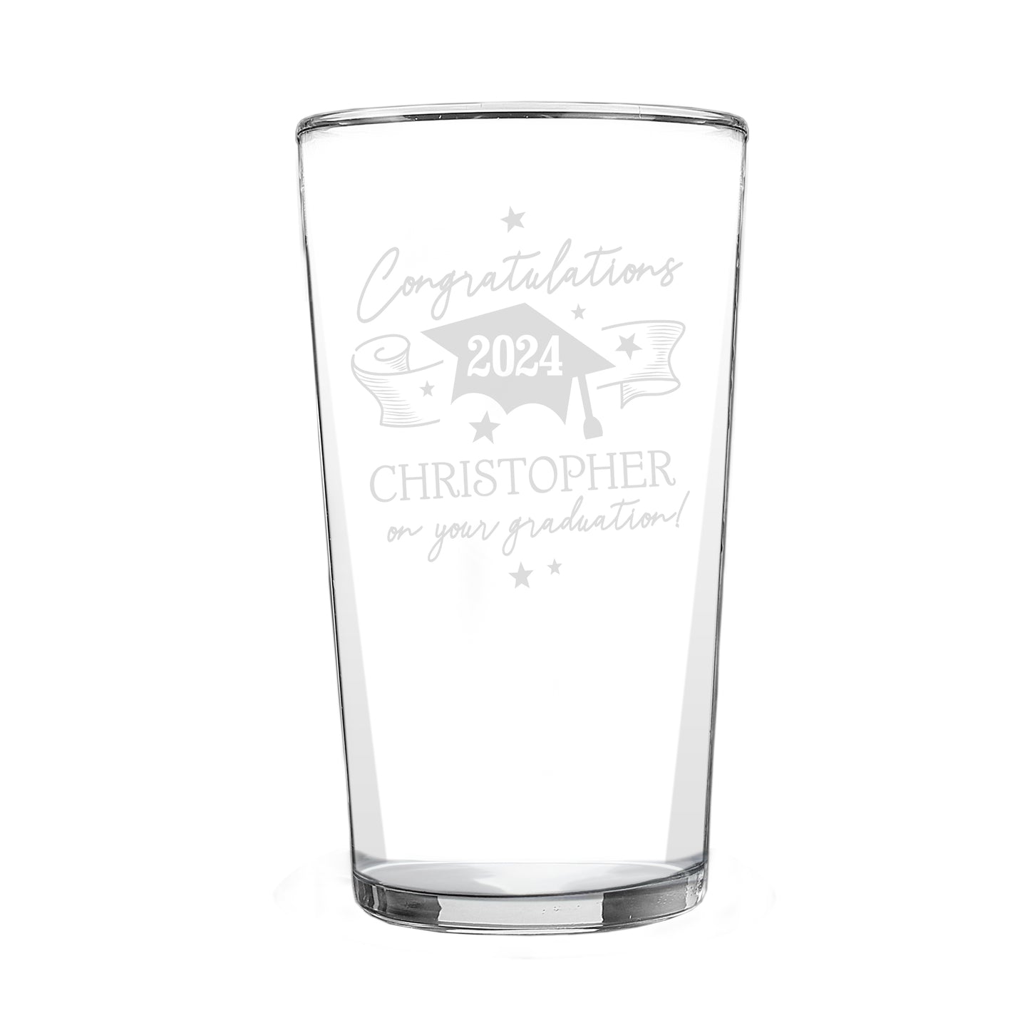 Personalised Graduation Pint Glass  