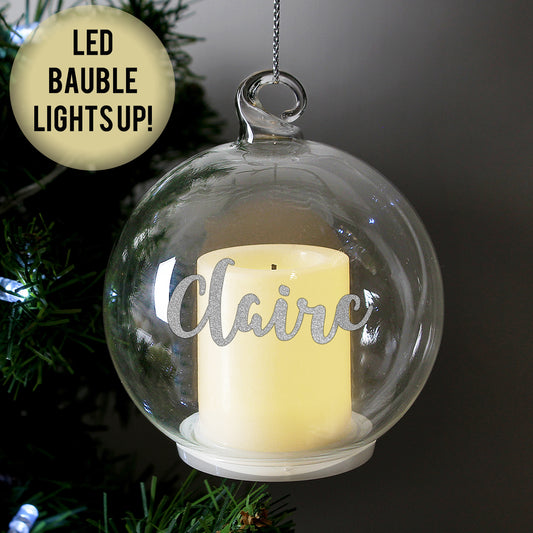 Personalised Christmas LED Candle Bauble