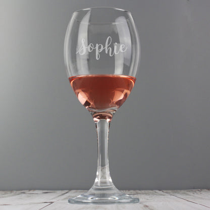 Personalised Name Only Engraved Wine Glass