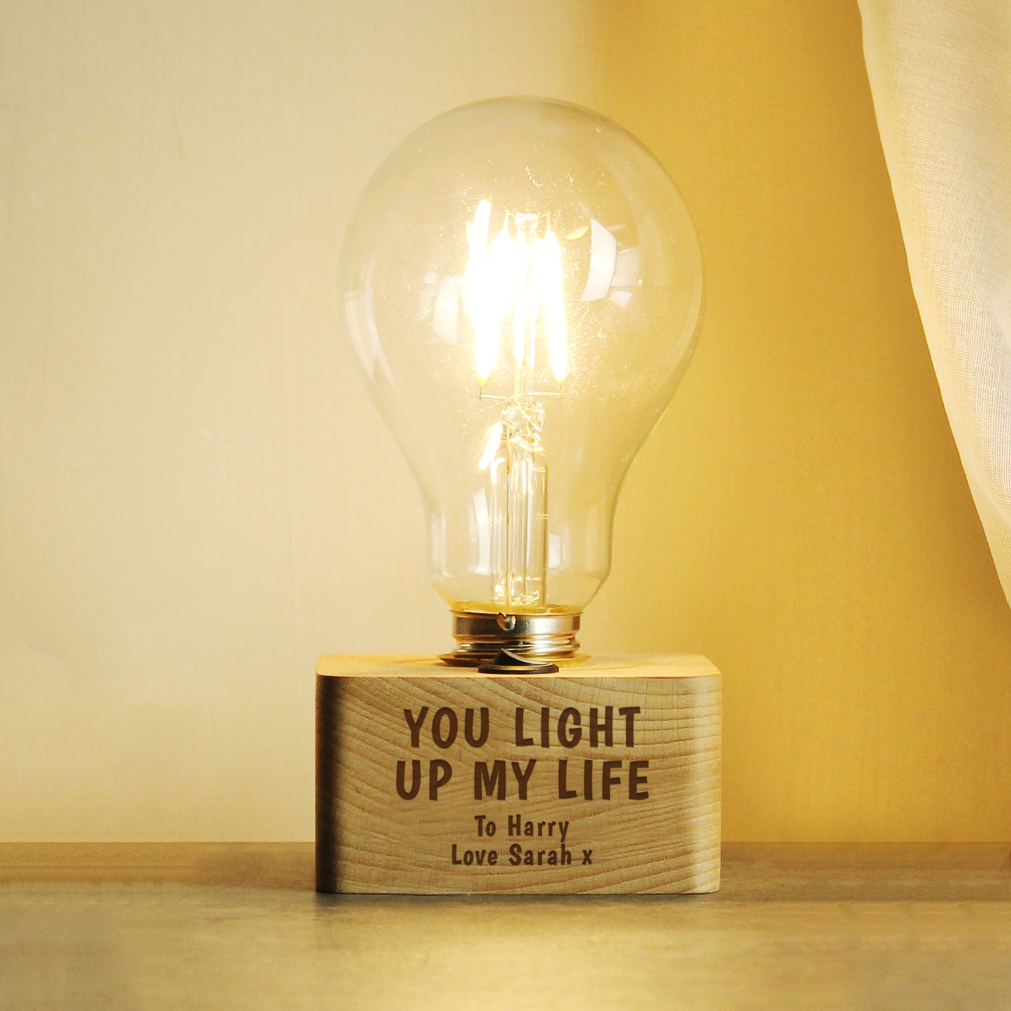 Personalised You Light Up My Life LED Bulb Table Lamp