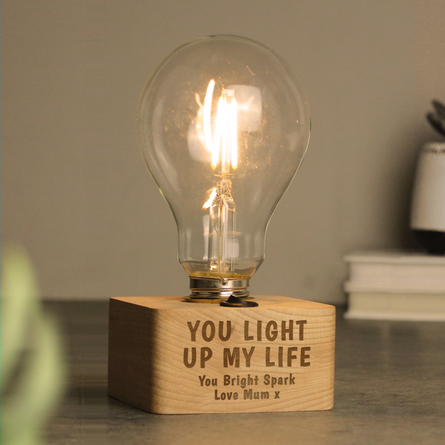 Personalised You Light Up My Life LED Bulb Table Lamp