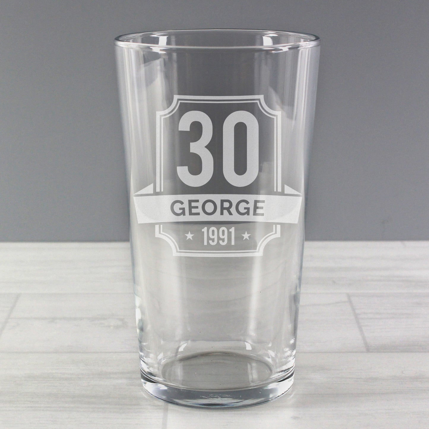 Personalised Big Age & Name Birthday Pint Glass