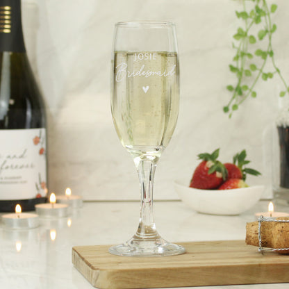 Personalised Bridesmaid Flute Glass