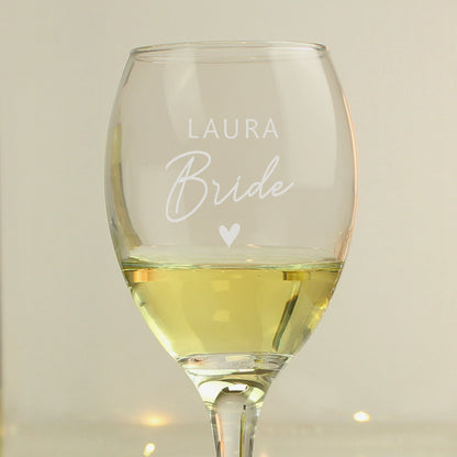 Personalised Bride Wine Glass