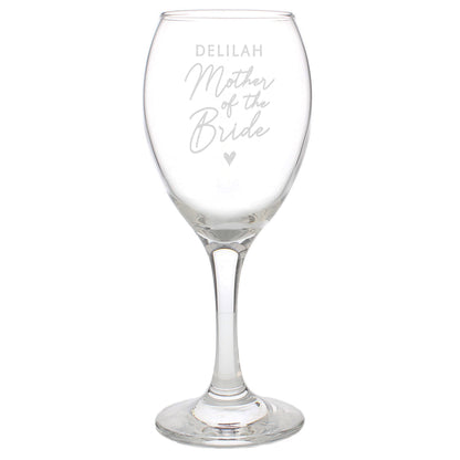 Personalised Mother of the Bride Wine Glass