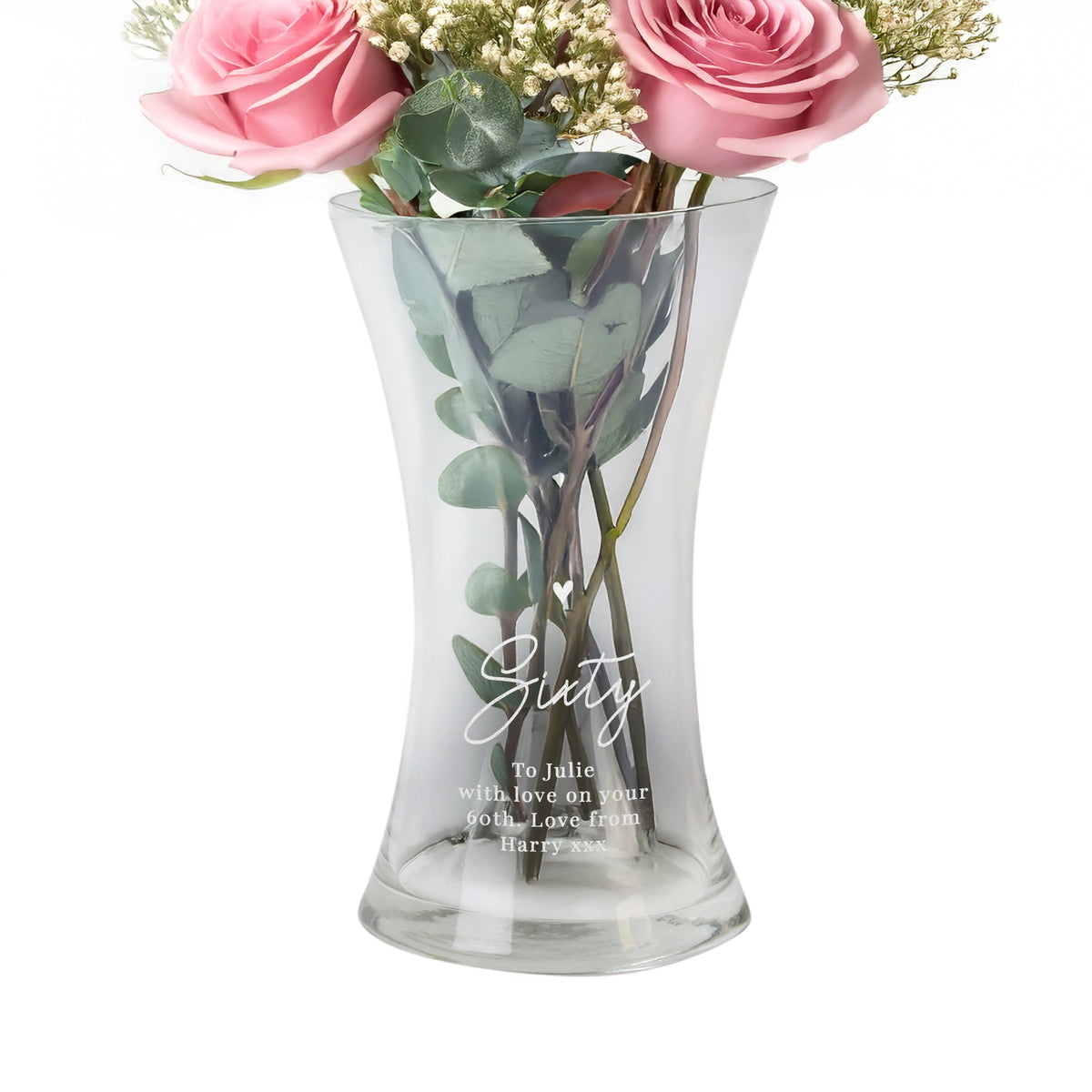 Personalised Big Age Glass Vase