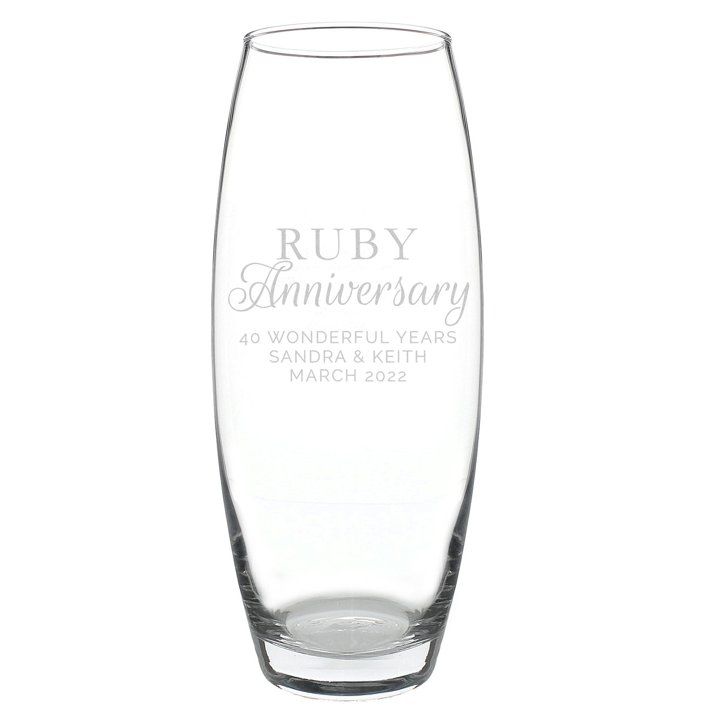 Personalised 'Ruby Anniversary' Bullet Vase