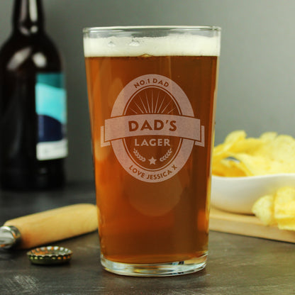 Personalised Beer Label Pint Glass