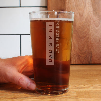 Personalised Free Text Pint Glass