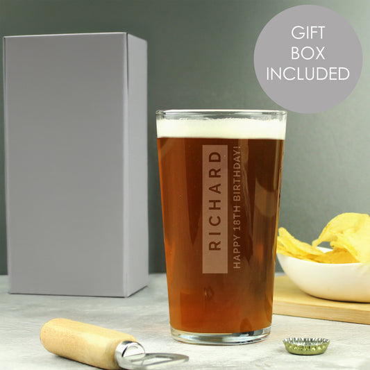 Personalised Free Text Pint Glass