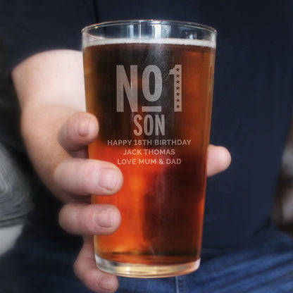 Personalised No. 1 Pint Glass