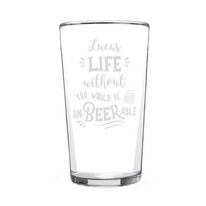 Personalised Un-beer-able Pint Glass