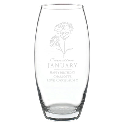 Personalised January Birth Flower Bullet Vase