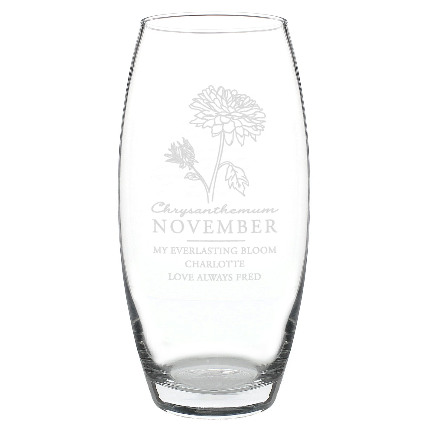 Personalised November Birth Flower Bullet Vase