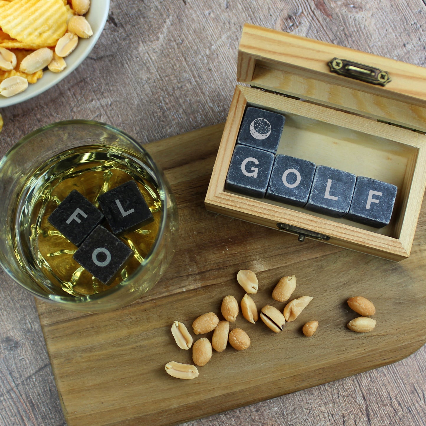 Personalised Best By Par Glass & Whisky Stones