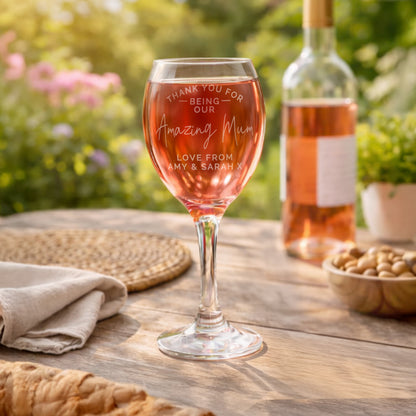 Personalised Thank you Wine Glass