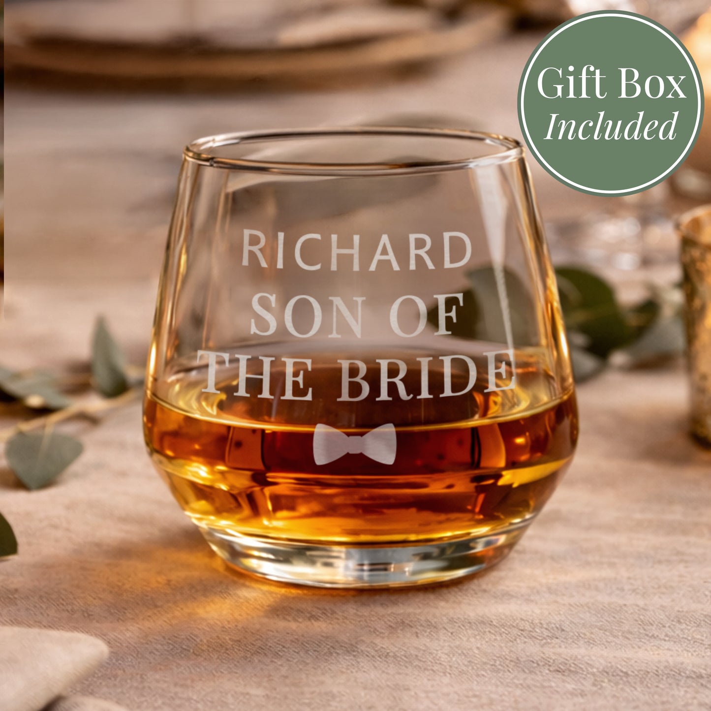 Personalised Wedding Whisky Glass