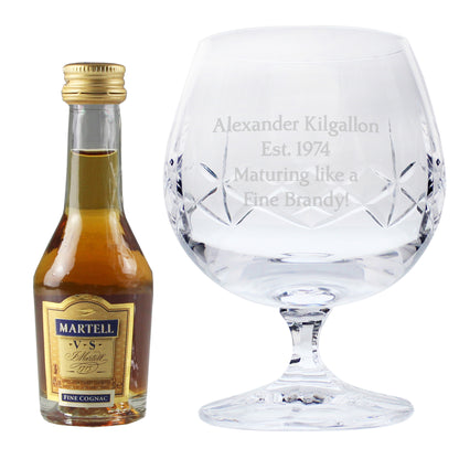 Personalised Cut Crystal & Brandy Gift Set