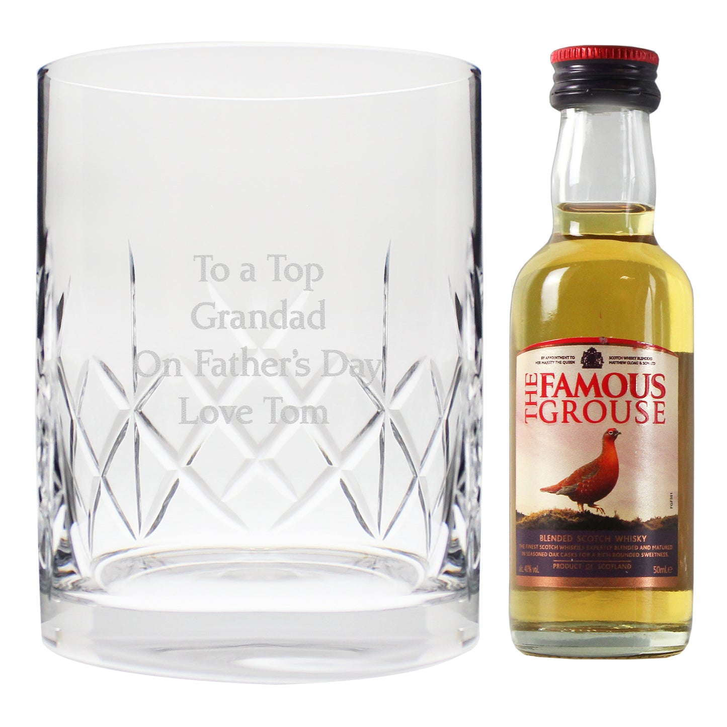 Personalised Cut Crystal & Whisky Gift Set