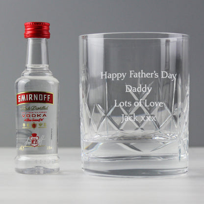 Personalised Cut Crystal & Vodka Gift Set