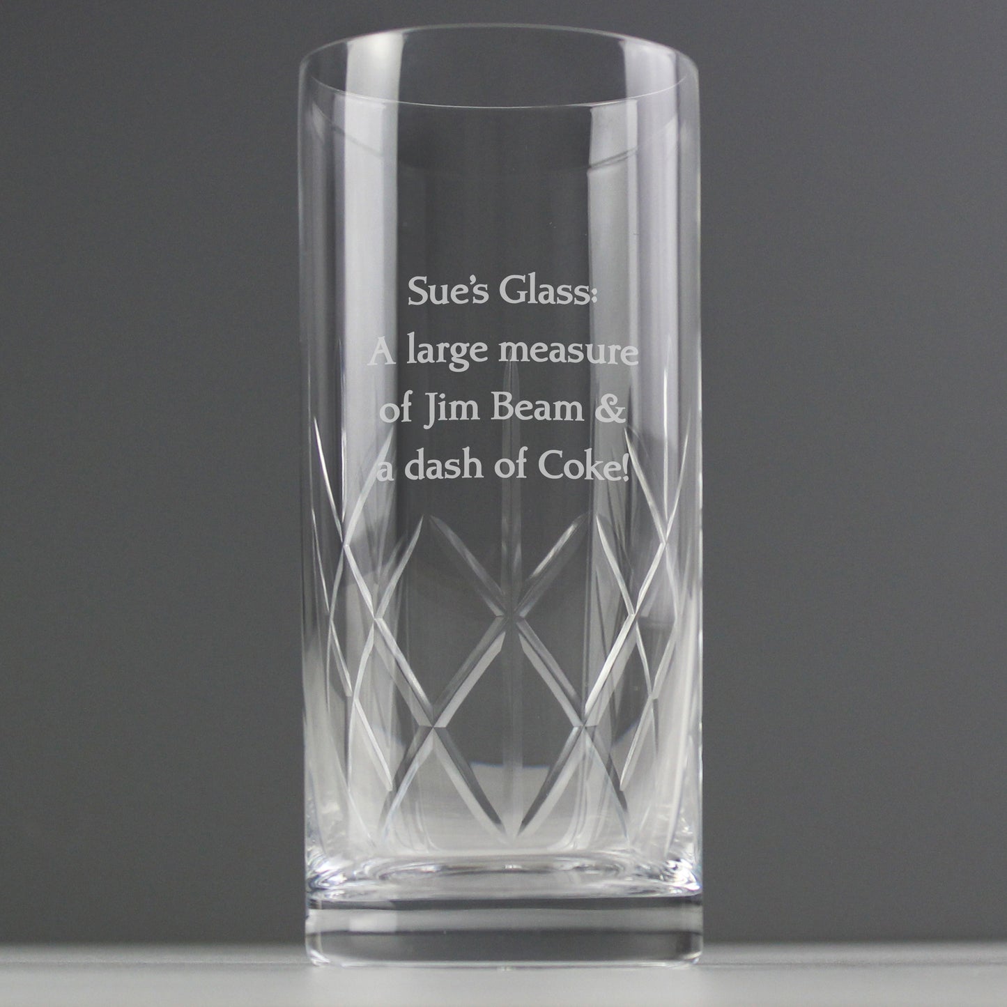 Personalised Cut Crystal Hi Ball Glass