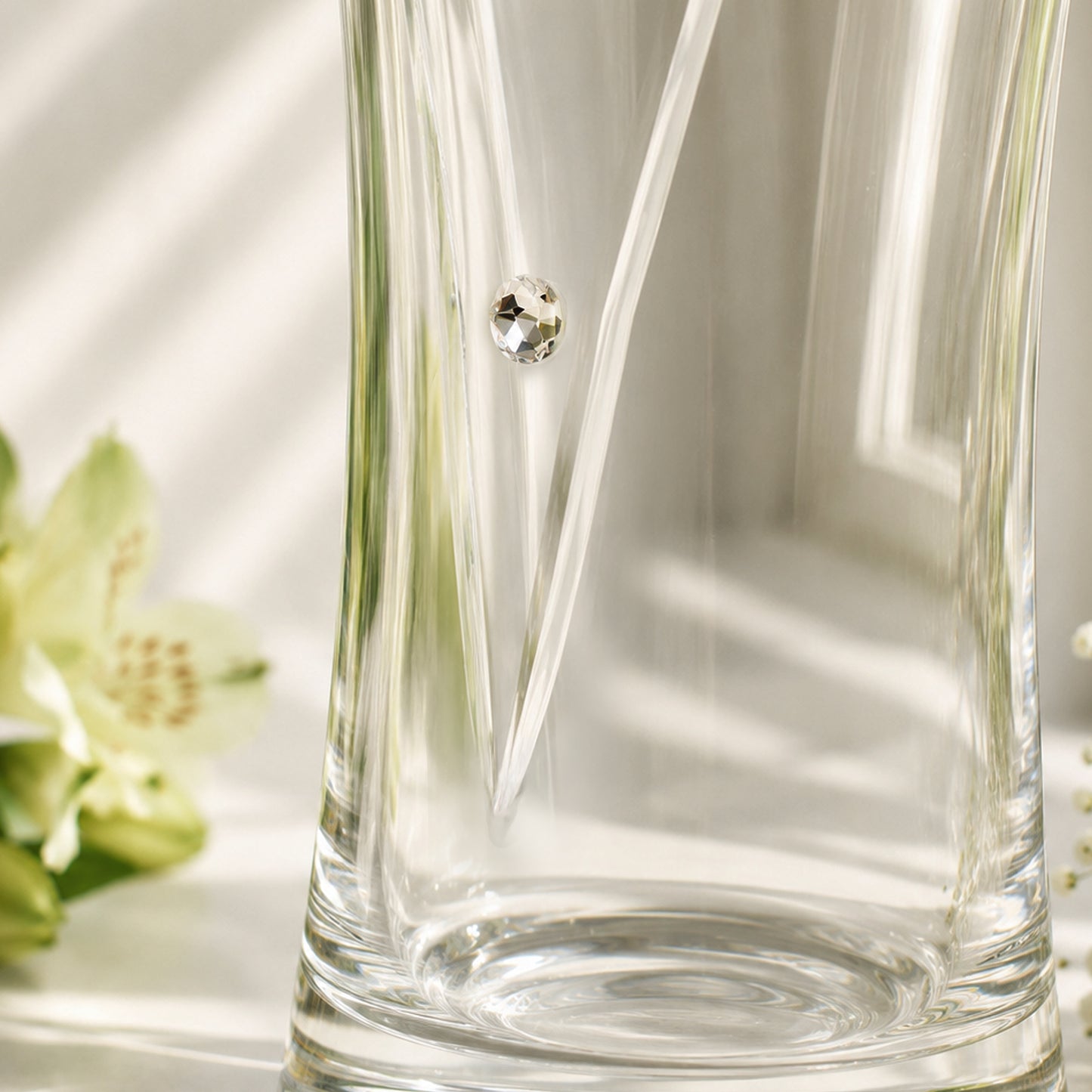 Personalised Large Hand Cut Little Hearts Diamond Effect Vase