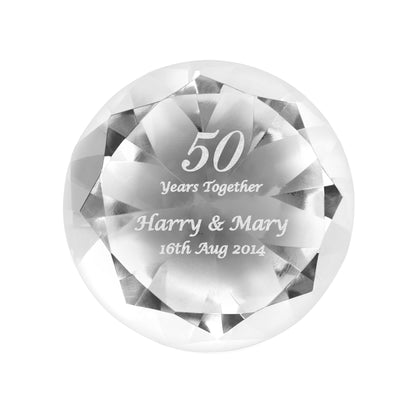 Personalised Big Numbers Diamond Paperweight