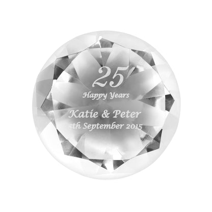 Personalised Big Numbers Diamond Paperweight