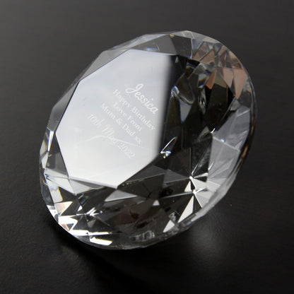 Personalised Occasion Diamond Paperweight