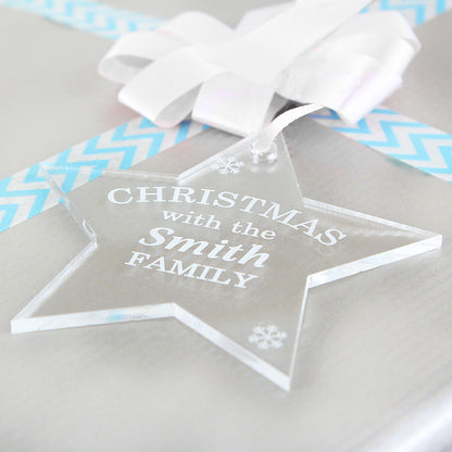 Personalised Acrylic Christmas Star Decoration