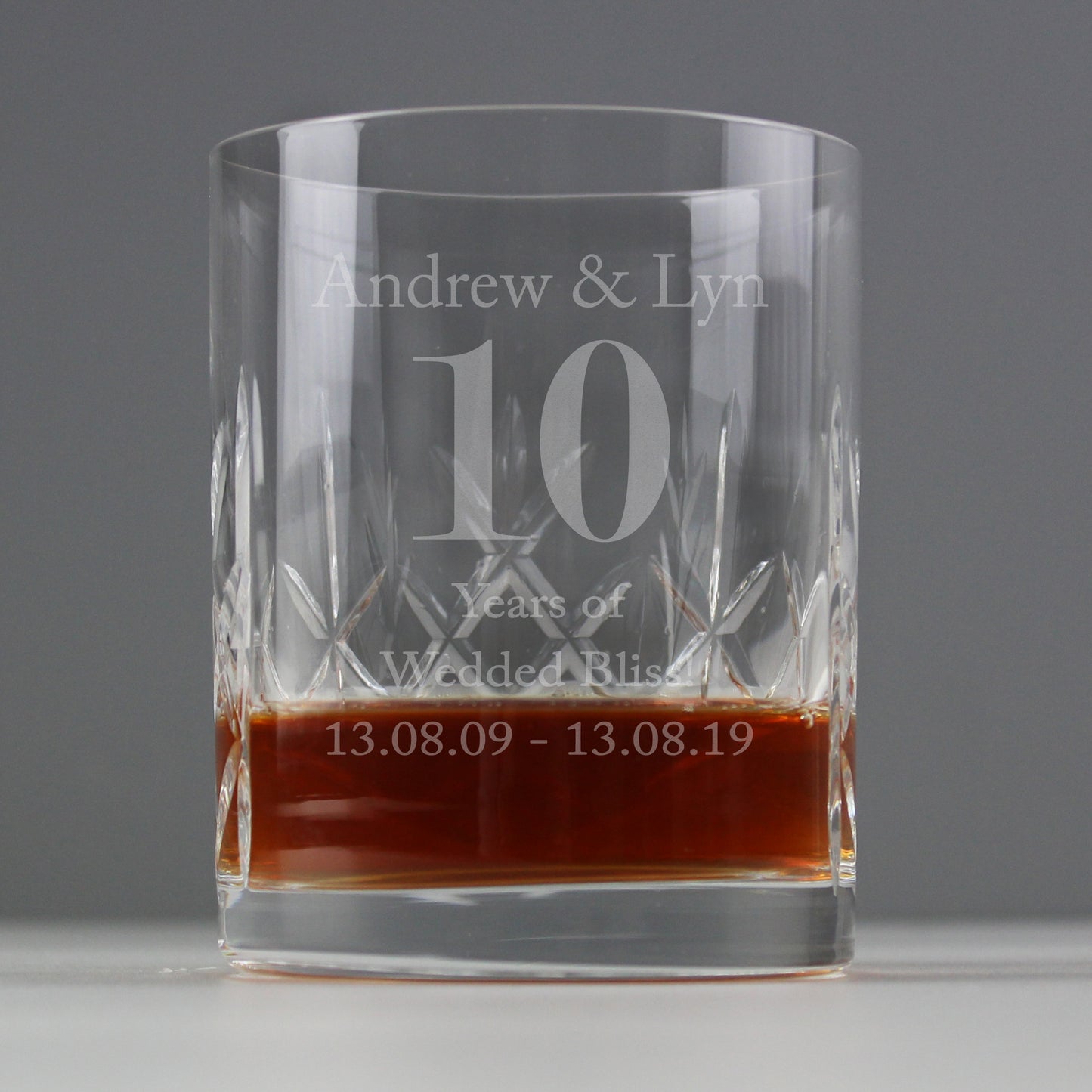 Personalised Big Age Cut Crystal Whisky Tumbler