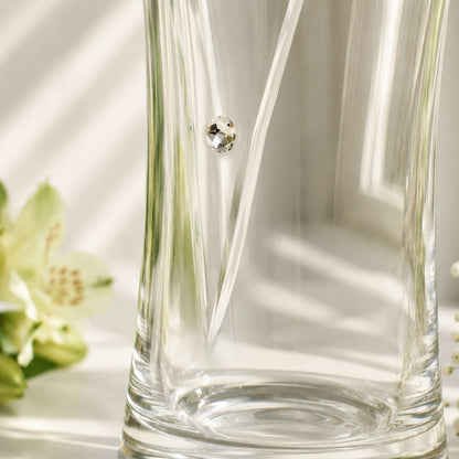 Personalised Mr & Mrs Large Hand Cut Diamond Effect Heart Vase