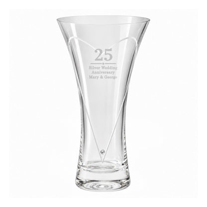 Personalised Special Year Diamond Effect Heart Vase