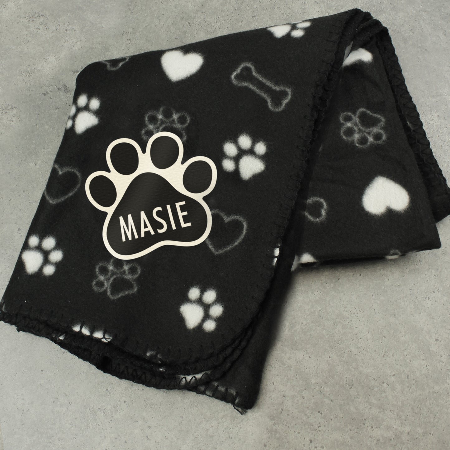 Personalised Dog Paw Print Fleece Blanket