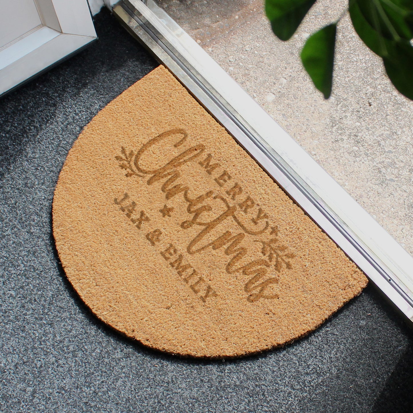 Personalised Christmas Half Moon Indoor Doormat