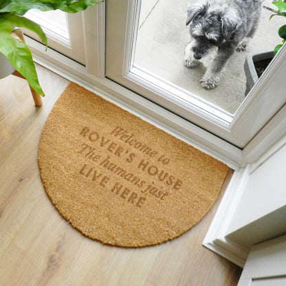 Personalised Free Text Half Moon Indoor Doormat