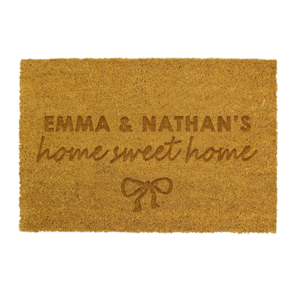 Personalised Bow Rectangle Indoor Doormat