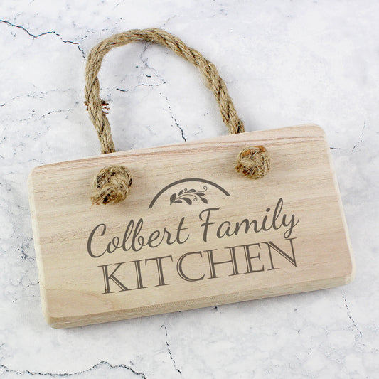 Personalised Kitchen Wooden Sign