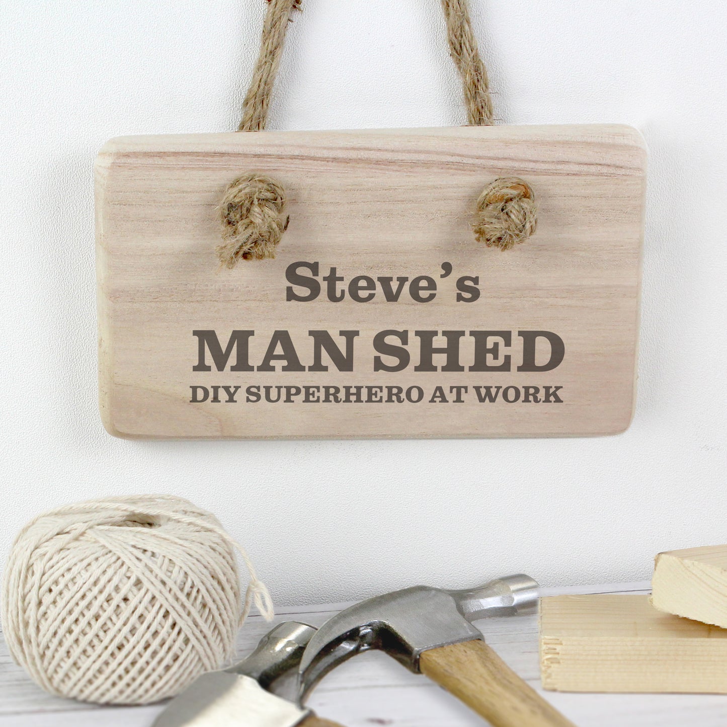 Personalised Man At Work Wooden Sign