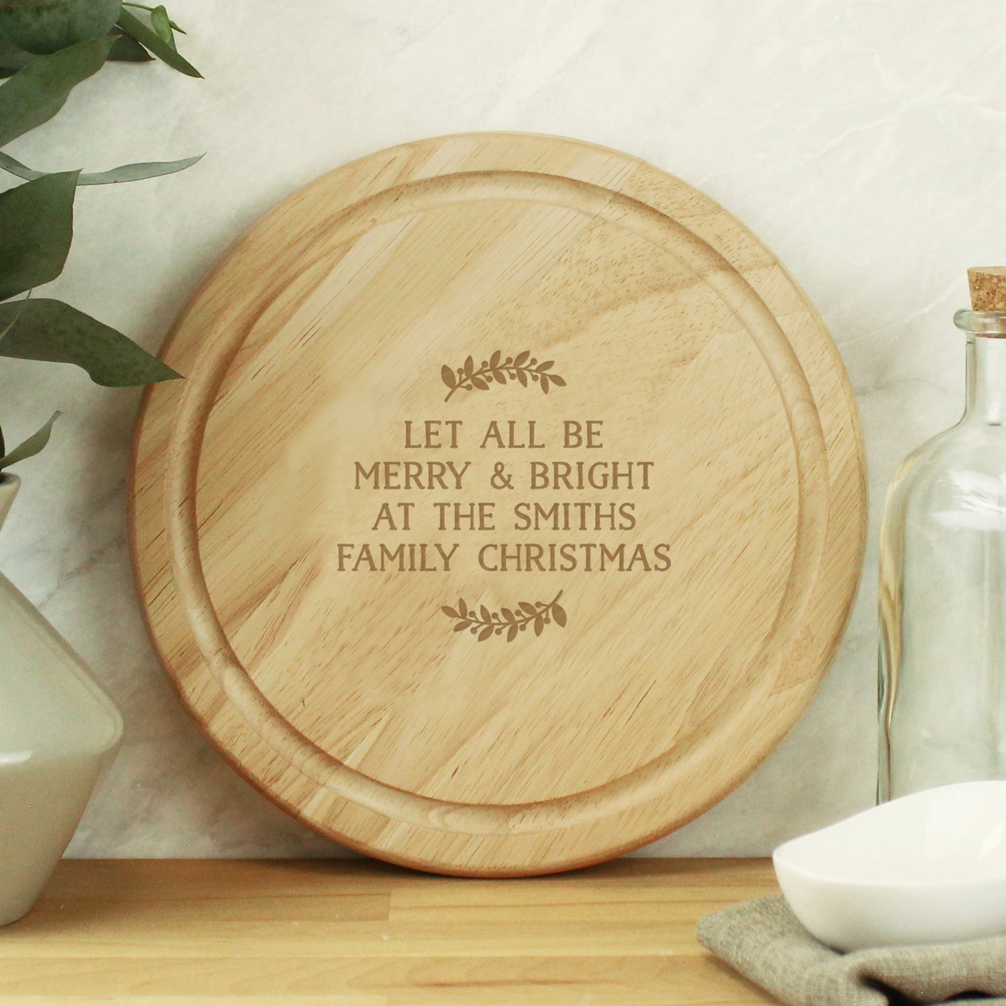 Personalised Wreath Chopping Board