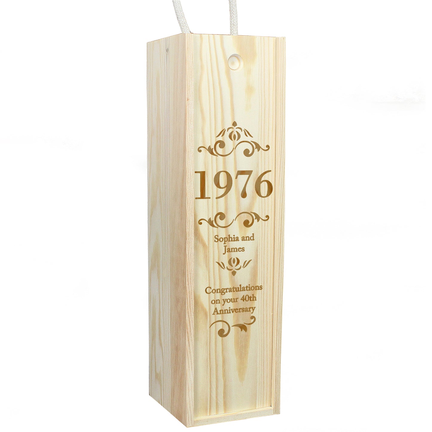 Personalised Elegant Number Wooden Wine Bottle Box