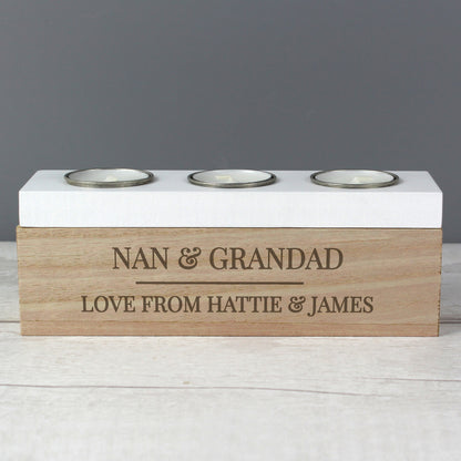 Personalised Classic Triple Tea Light Box