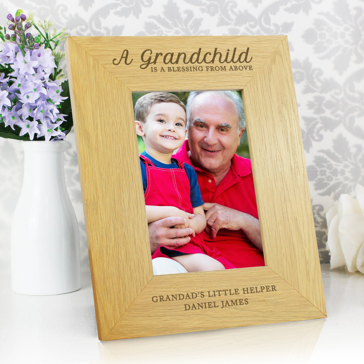 Personalised A Grandchild Is A Blessing 6x4 Oak Finish Photo Frame