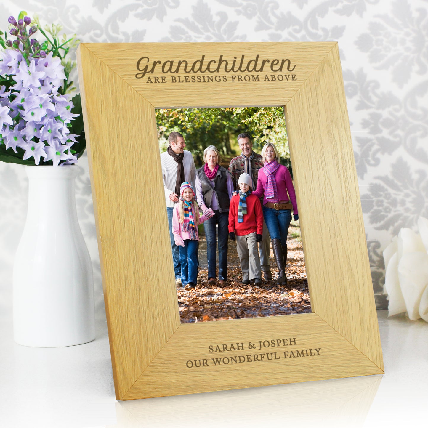 Personalised Grandchildren Are A Blessing 6x4 Oak Finish Photo Frame