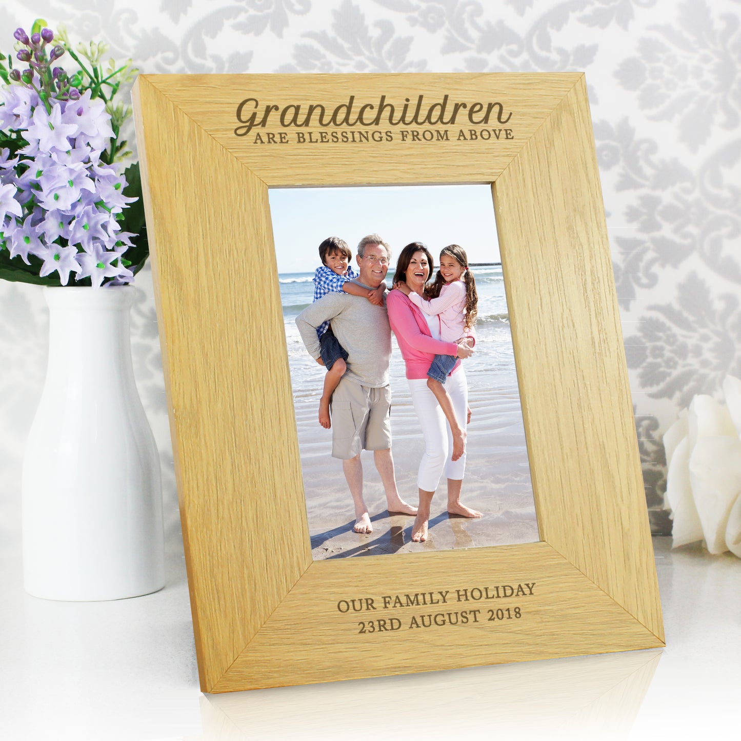 Personalised Grandchildren Are A Blessing 6x4 Oak Finish Photo Frame