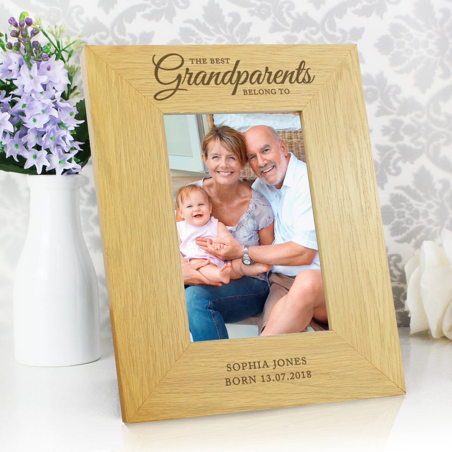 Personalised The Best Grandparents 6x4 Oak Finish Photo Frame