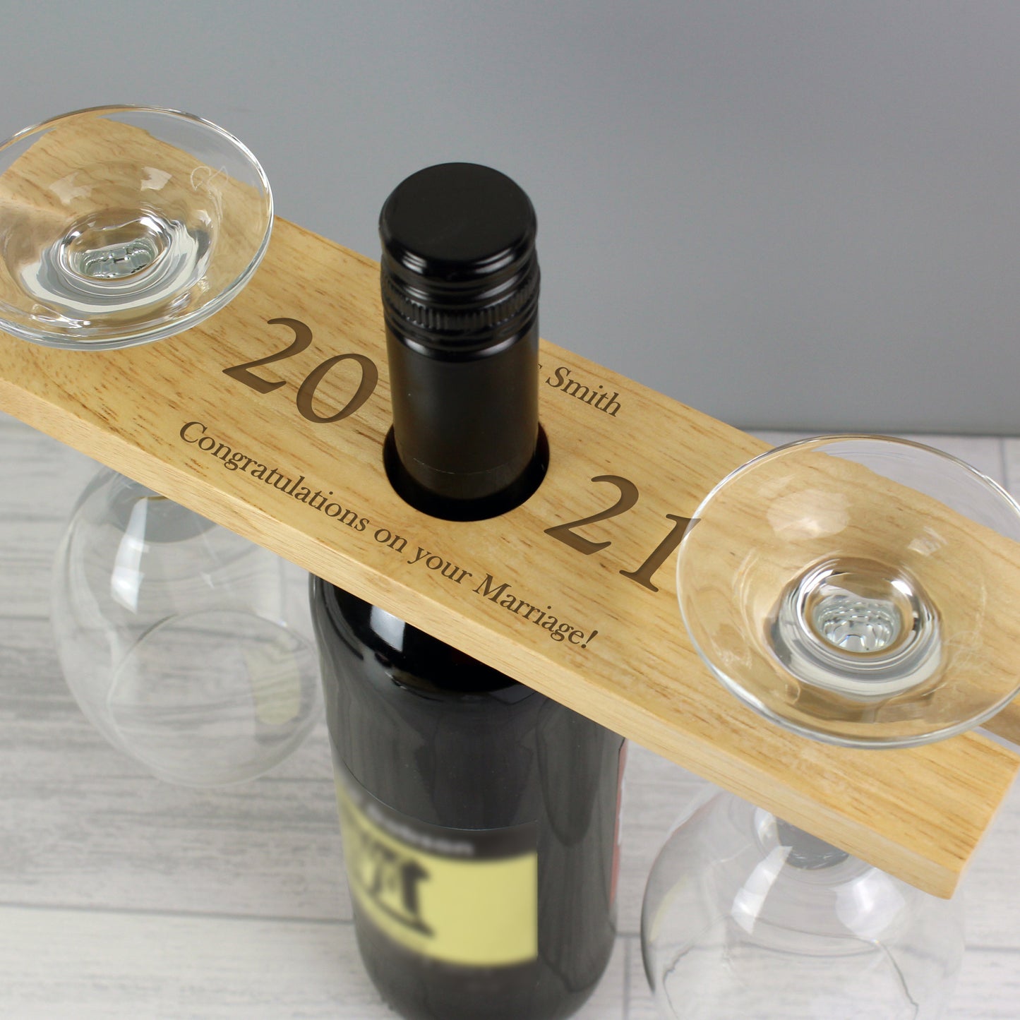 Personalised 'Year' Wine Glass & Bottle Holder