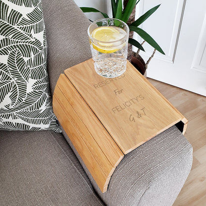 Personalised Free Text Wooden Sofa Tray