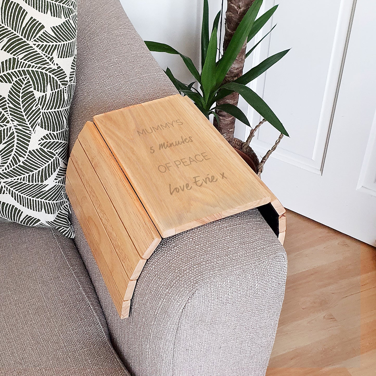 Personalised Free Text Wooden Sofa Tray