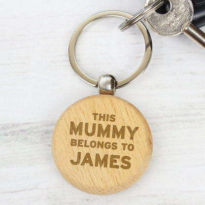 Personalised This...Belongs To Wooden Keyring